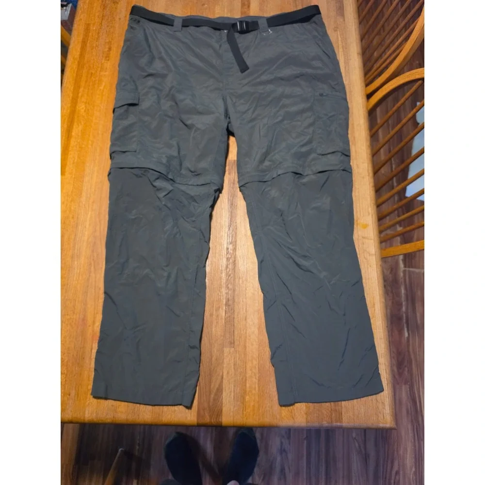 Columbia Men 48X32 Grey Convertible Zip Off Shorts Cargo Hiking Trail Pants